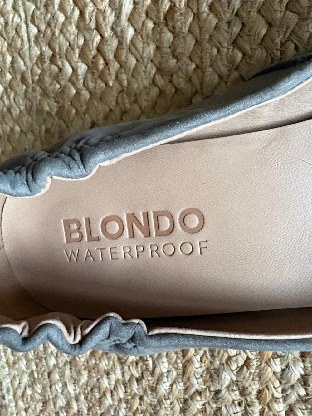 Blondo Etta Gray Pointed-Toe Waterproof Ballet Flats-size 7.5
